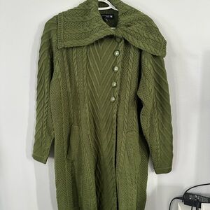 Antthony Olive Green Cable Knit Cardigan